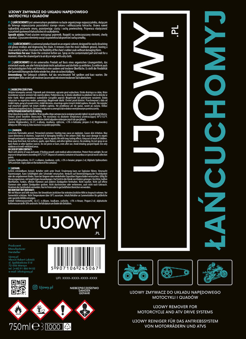 Ujowy-Set: KETTENWÄSCHER + SCHMIERMITTEL ROAD + Bürste